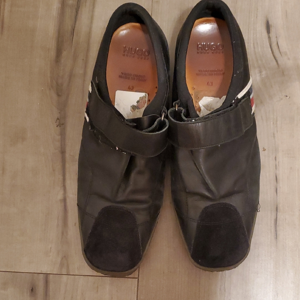 Hugo Boss Black Leather Slip-On Shoes